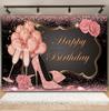 Black Gold Happy Birthday Backdrop Glitters Balloon 18th 30th 40th Adult Anniversary Birthday Party Photography Background Decor15