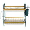 Dish Drying Rack Large Capacity Rust Resistance Modern 2 Tier Dish Racks with Drain Board for