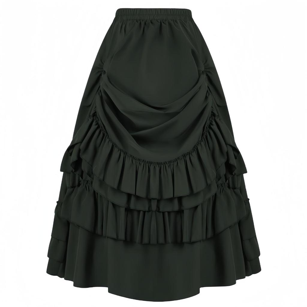 Medieval Renaissance Pleated Long Gothic Victorian Skirt for Women