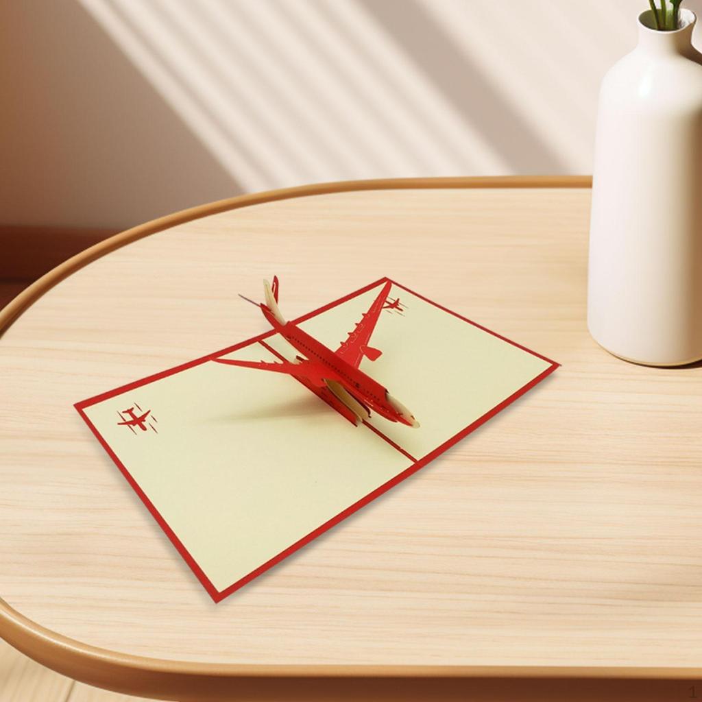 3D Aircraft Greeting Card DIY Paper Craft Multipurpose Fine Craftsmanship Accessory for Men and Kids