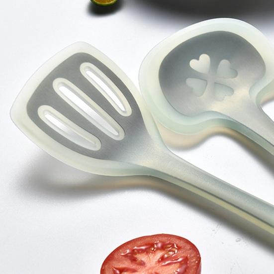 Silicone Cooking Utensils for Non-Stick Pot High Heat Resistant Spatula/Spoon/Turner with Stainless Steel Core for Pancake Eggs Fish