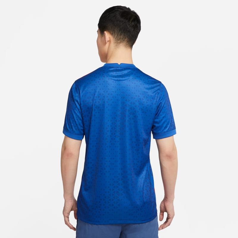 Nike 2021 Shanghai Shenhua Home Fan Jersey, Quick-Dry Short-Sleeve Football Shirt Men Tops Sapphire-Blue CT6191-486
