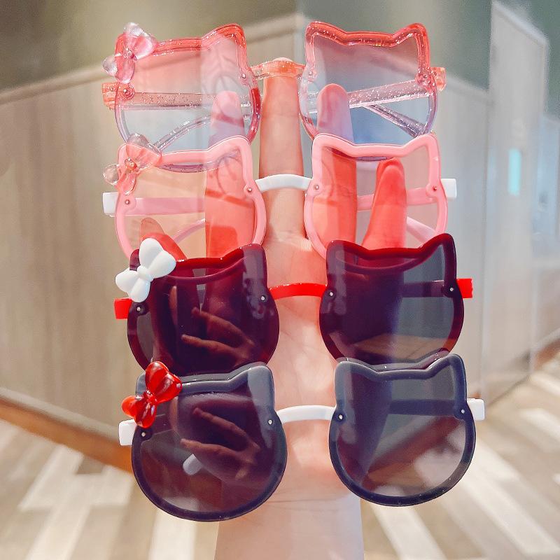 Children'S Sunglasses Uv Protection Girls Cute Kitten Sunglasses Little Girl Baby Sunshade Glasses Do Not Hurt The Eyes Women