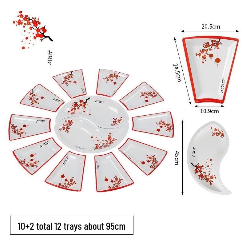 JINGRX Round Table Dinnerware Set with Turntable