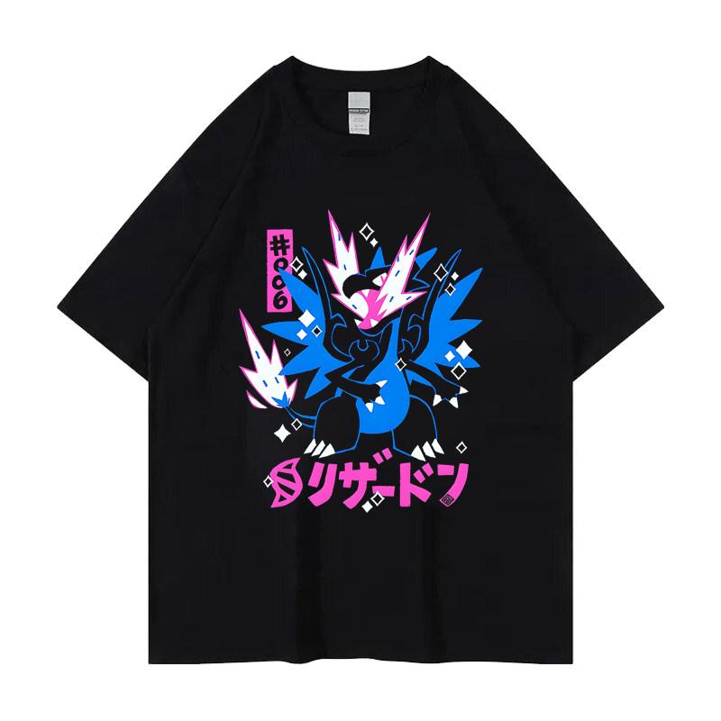 

Pokémon Gengar Printing Tee Pure Cotton Tshirt Mens 2026 Summer Fashion Oversize Street Casual Y2K Tops Streetwear Clothing 4XL