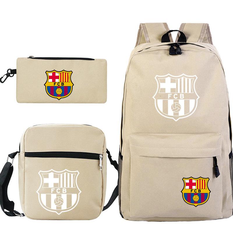 Student Backpack Set of 3 Star Player Print Oxford Cloth Bookbag Shoulder Bag Pencil Case Combo Large Capacity School Bag Gift for Teens