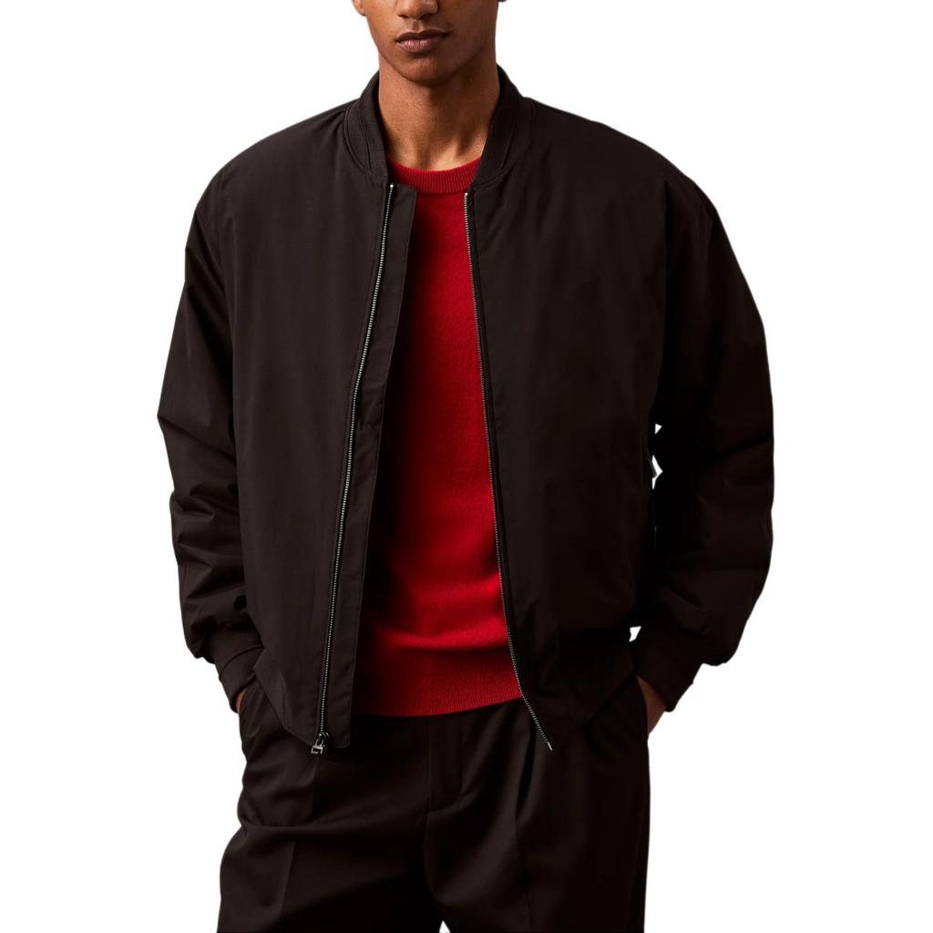 Calvin Klein Comfortable Solid Color Minimalist Long Sleeve Jacket Men Jackets Black 00040EM567-UB1