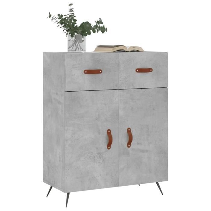 VidaXL Buffet gris béton 69,5x34x90 cm bois d'ingénierie 827952