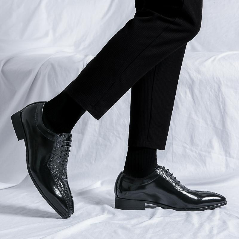 New Business Men's Shoes Oxfords Square Toe Lace-up Spring Autumn Brown Black Mens Dress Shoes Zapatos De Vestir Hombre