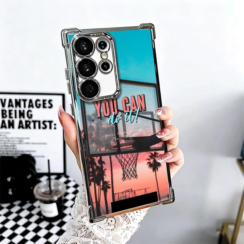 

Basketball Sports Aesthetics Plating Phone Case For Samsung Galaxy S24 S25 FE S26 Edge S23 Ultra S22 S21 Plus S20 Anti-Fall Aira Samsung S24 Plus