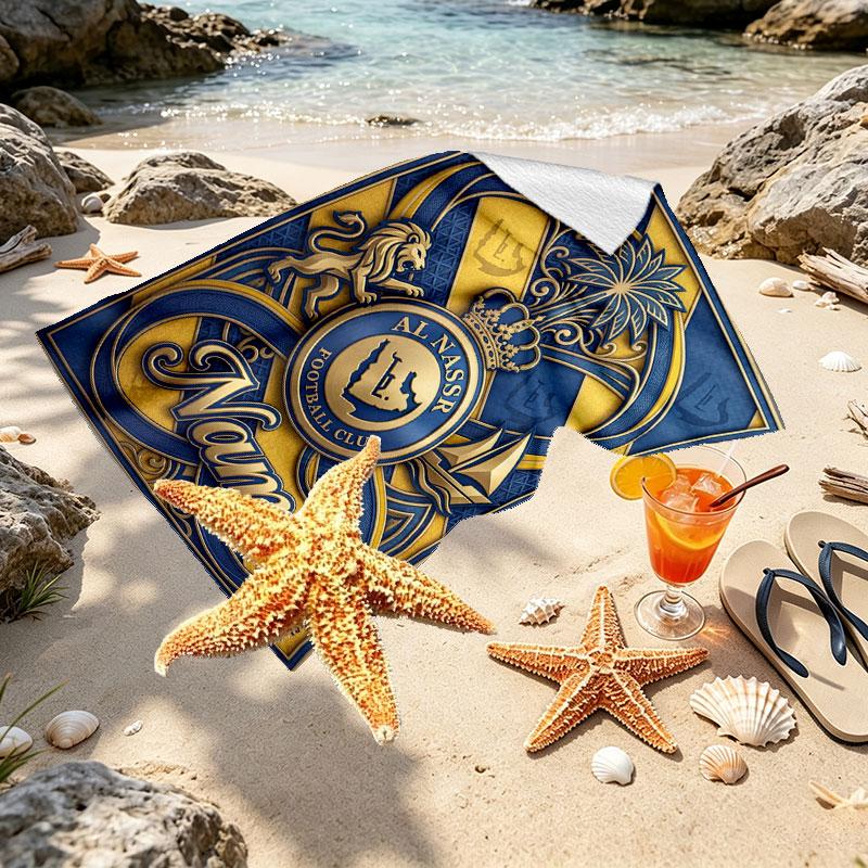 Custom Name Personalized Atletico Madrid Print Beach Towel, for Trip Camping Beach Party Home Decor, Birthday Gift for Family & Friends
