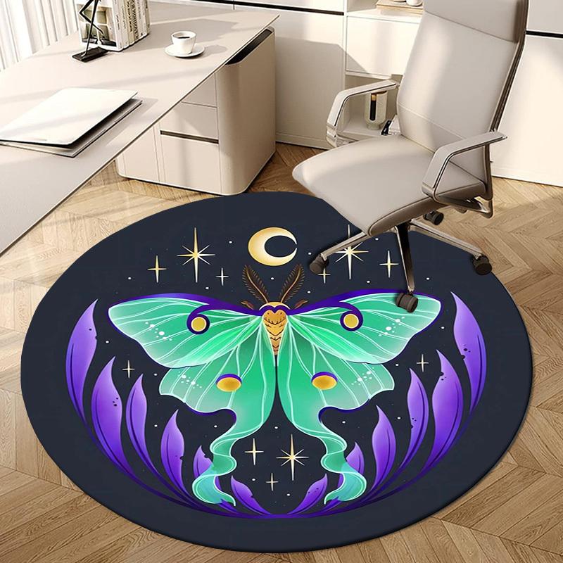1pc Office Carpet Chair Mats Moonlit Luna Butterfly Perfect for Decorating Office Chairs, Living Rooms, Or Bedrooms