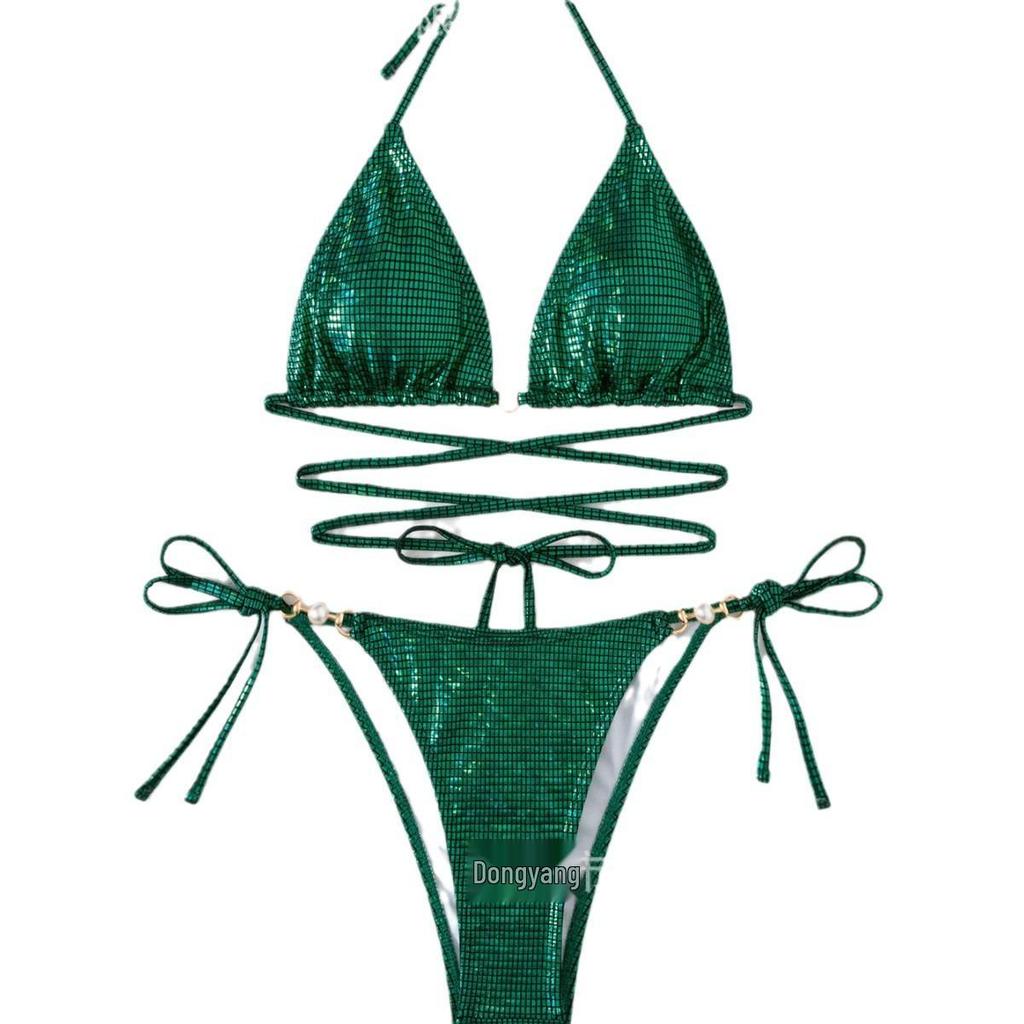 2023 Sexy Strappy Backless Triangle Halter Neck Bikini