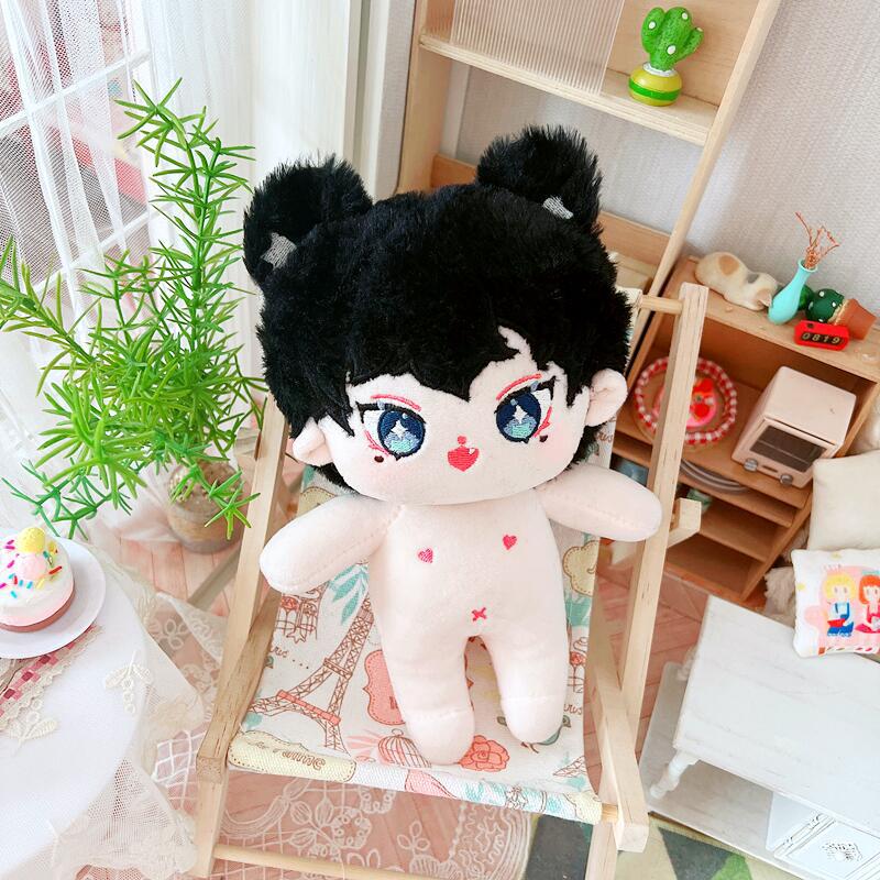 In Stock Ready to Ship 20 cm K-pop Plush Cotton Idol Dolls Naked Bare Doll With Plastic Bone PVC Skeleton Bracket