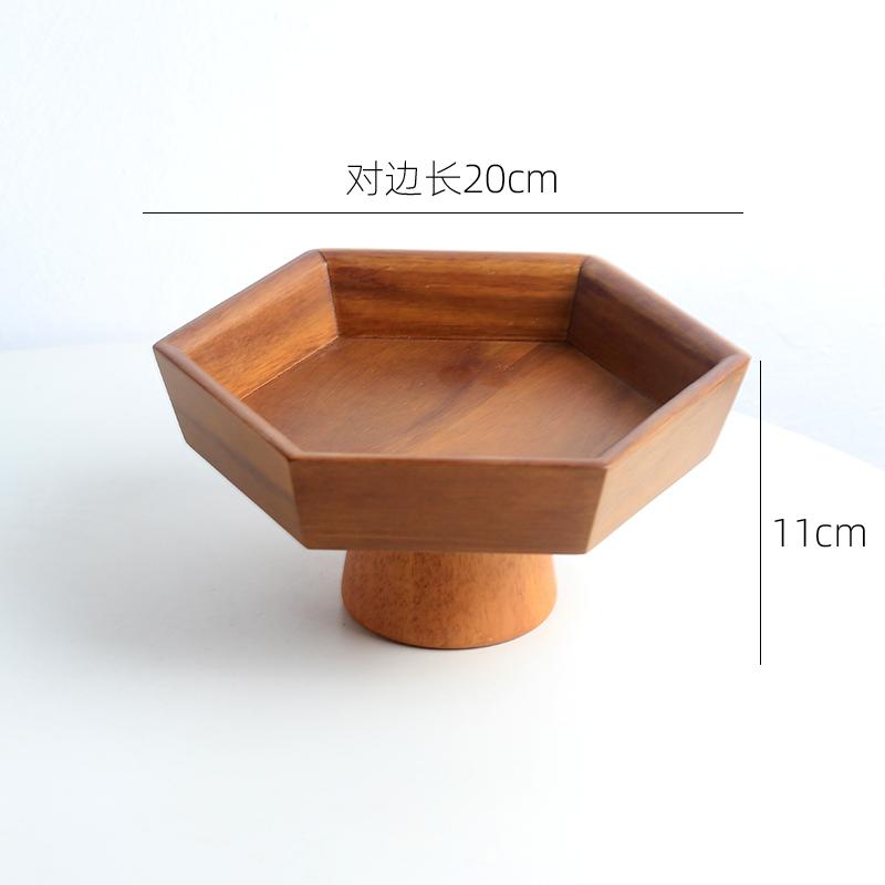 Solid Wood High Footed Dessert Plate Display Stand Cake Stand Bread Plates Dim Sum Dish Sushi Plate Fruit Plates Snack Bowl Tray