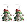 Christmas Themed Snowman Pattern Women Acrylic Earrings For Women And Girls