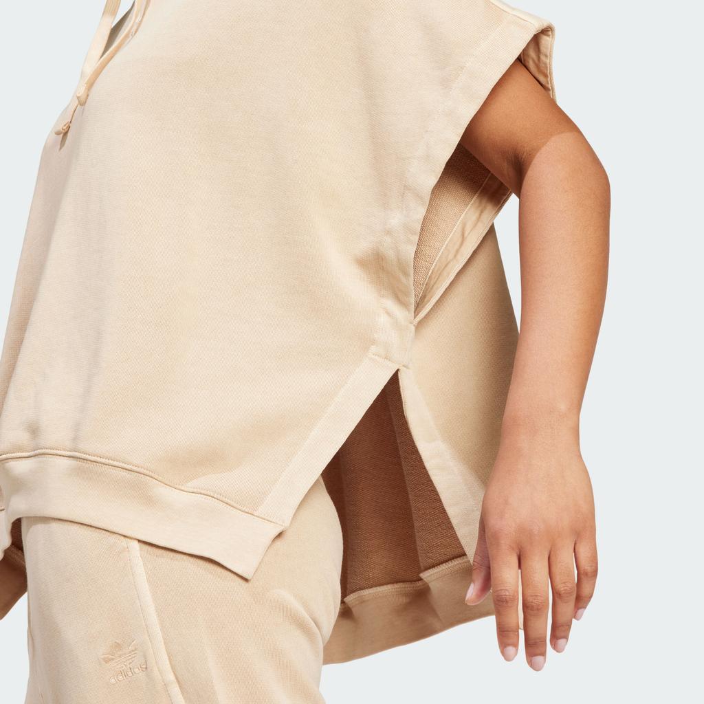 Adidas Originals Essential Solid Color Loose Hooded Vest Women Vests Light-Brown IR6009