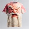 Santa print t-shirt funny holiday party fashion clothing christmas harajuku short-sleeved top