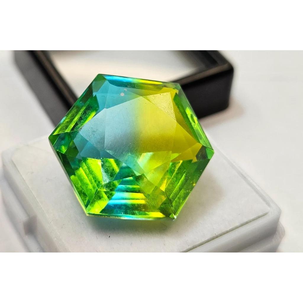 Fabulous Tourmaline 24+ Ct Hexagon Cut Certified Loose Gemstone