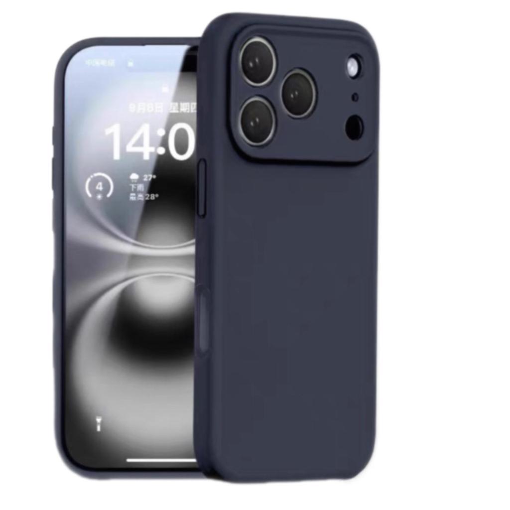 Fine hole liquid silicone is suitable for Apple 17PROMAX integrated button mobile phone case iPhone16 solid color protective case.