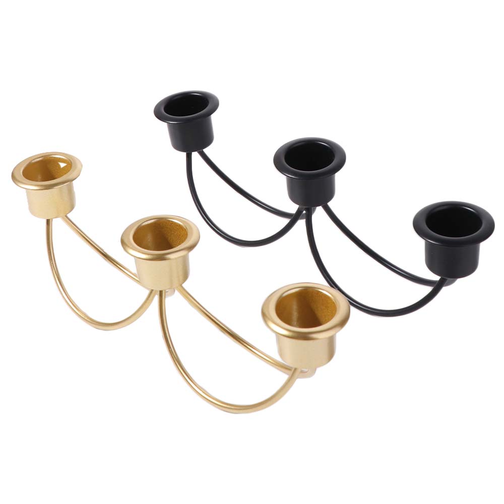 Luxury European Style Three Head Candlestick Vintage Minimalist Candle Holder Iron Candle Stand Banquet