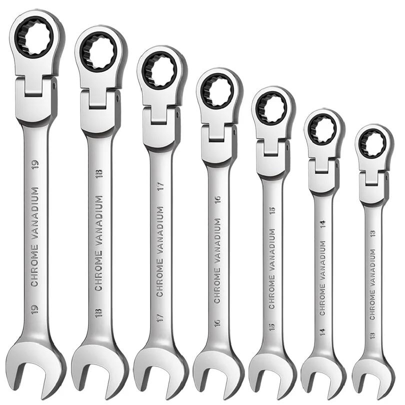 1 Piece Flexible Pivoting Head Ratchet Wrench Spanner Garage Metric hand Tool For auto and Home Repair 6mm