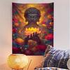 Buddha'S Flower Enlightenment Dharma Polyester Tapestry Room Bedroom Wall Decoration Polyester Wall Hanging
