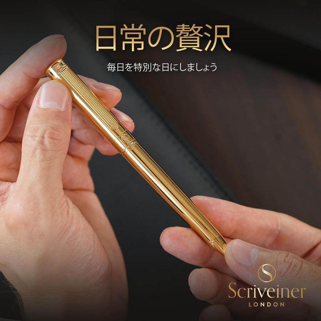 Scriveiner Ballpoint Premium Genuine Gold Plated with Schmidt Black A Perfect Gift Set for and Office Gold Pen Stunning Luxury Pen 24 Pen, Quality,