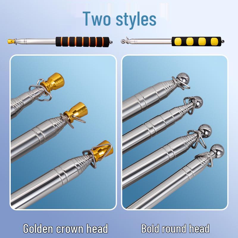 Cabo Telescópico de Aço Inoxidável para Mastro de Bandeira: Guia ao Ar Livre, Comando de Treinador e Bastão Apontador de Ensino