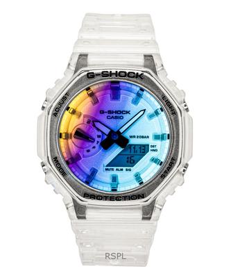 G-Shock Analogowo-Cyfrowy Przezroczysty Pasek z Żywicy Wielokolorowa Tarcza Kwarcowy GA-2100SRS-7A 200M Zegarek Męski