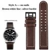 20mm 22mm Genuine Leather with Nails Watchband For Hamilton Khaki  H77616533 H70615733 Series Men's Watch Band Strap Wristband