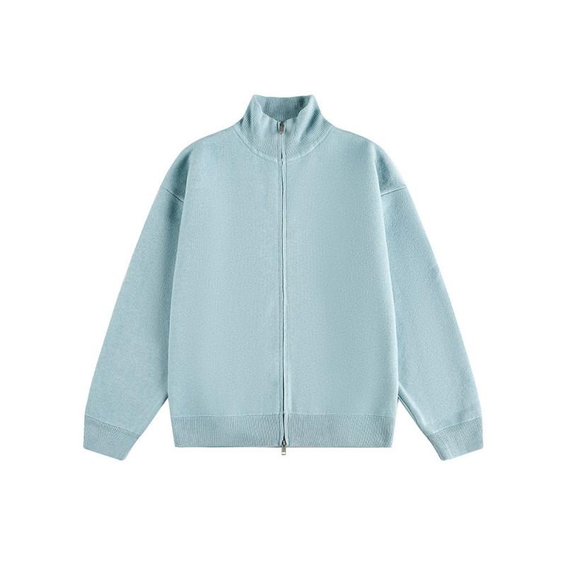 Unisex Oversized Knit Cardigan With Stand Collar Casual Loose Fit Pullover Fall Youth Fashion