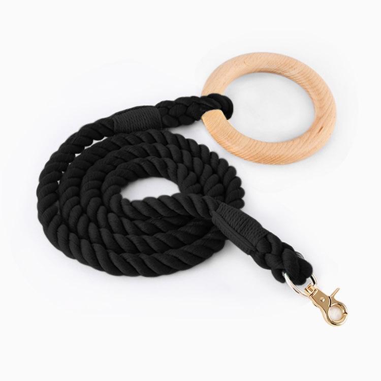 

Colorful Wooden Handle Dog Leash with Collar for Medium to Large Dogs Leash - 150cm*12mm