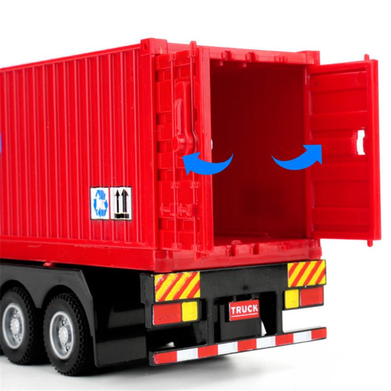 1/50 Diecast Metal Container Truck Transport Car Model Alloy Engineering Transport Truck Vehicle Semi Trailer Car Model Kids Toy