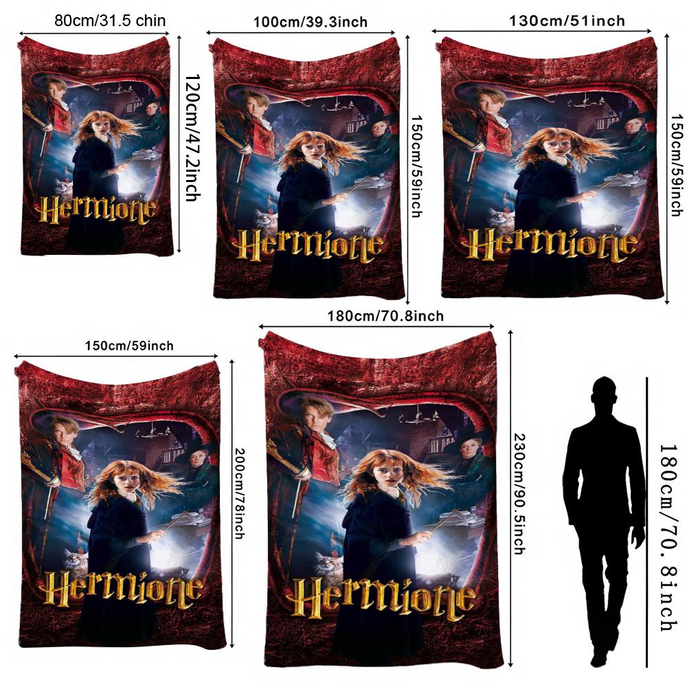 Magic Hermione Theme Printed Blanket Cozy Comfortable Throw Blanket For Living Room Sofa Nap Lightweight Home Decor Great Holiday Gift
