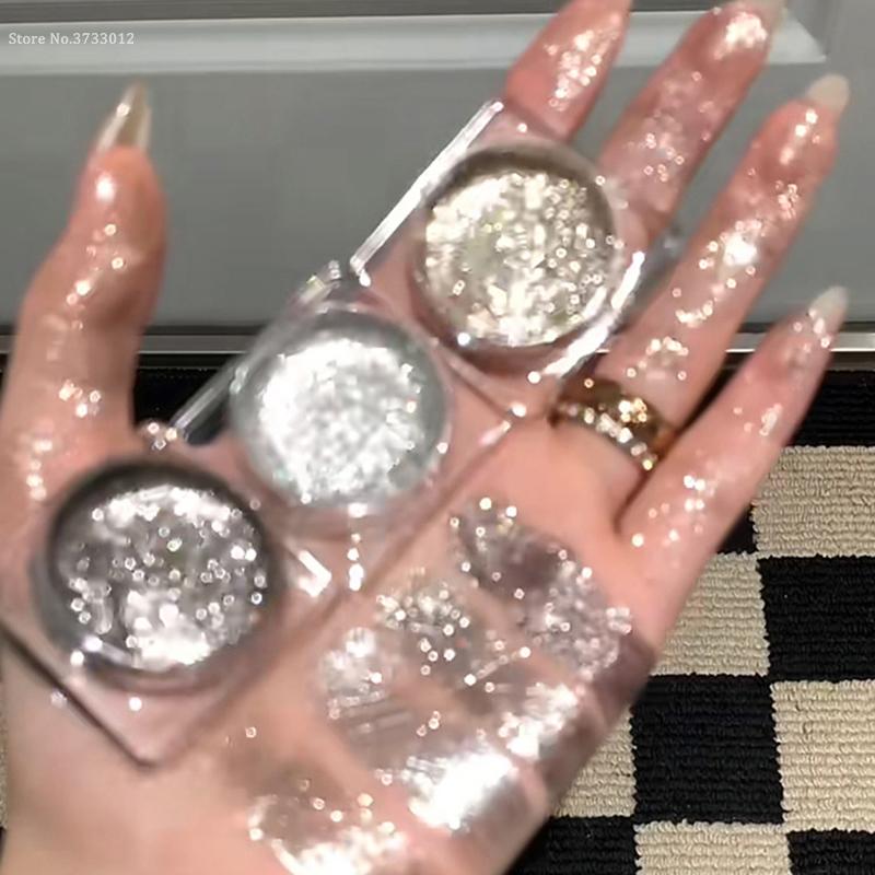 1PC Glitter Punk Smoky Black Eyeshadow Gel Makeup Palette Metallic Dark Silver Wet Eyes Shadow Highlighter Pearl Pigments Cosmetics