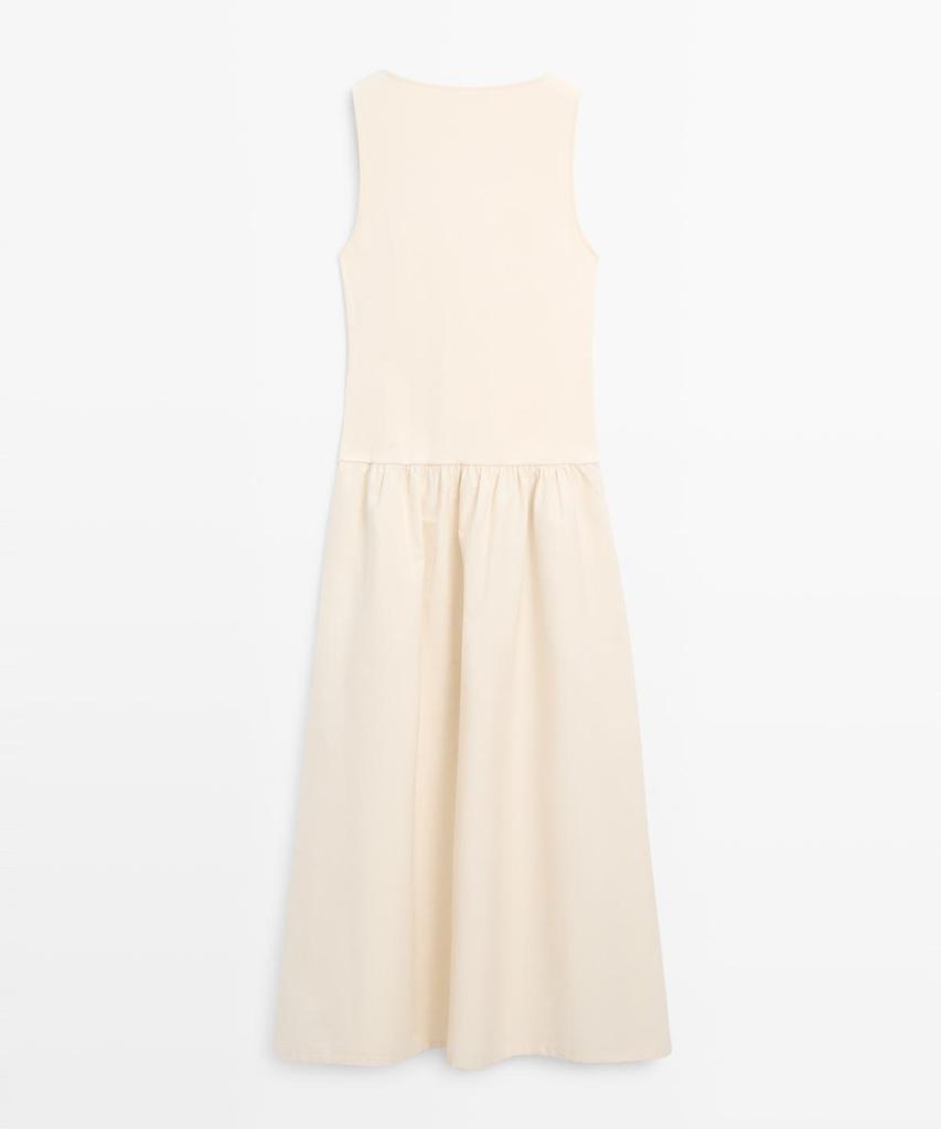Masimodutti Cotton Blend Poplin Combination Dress