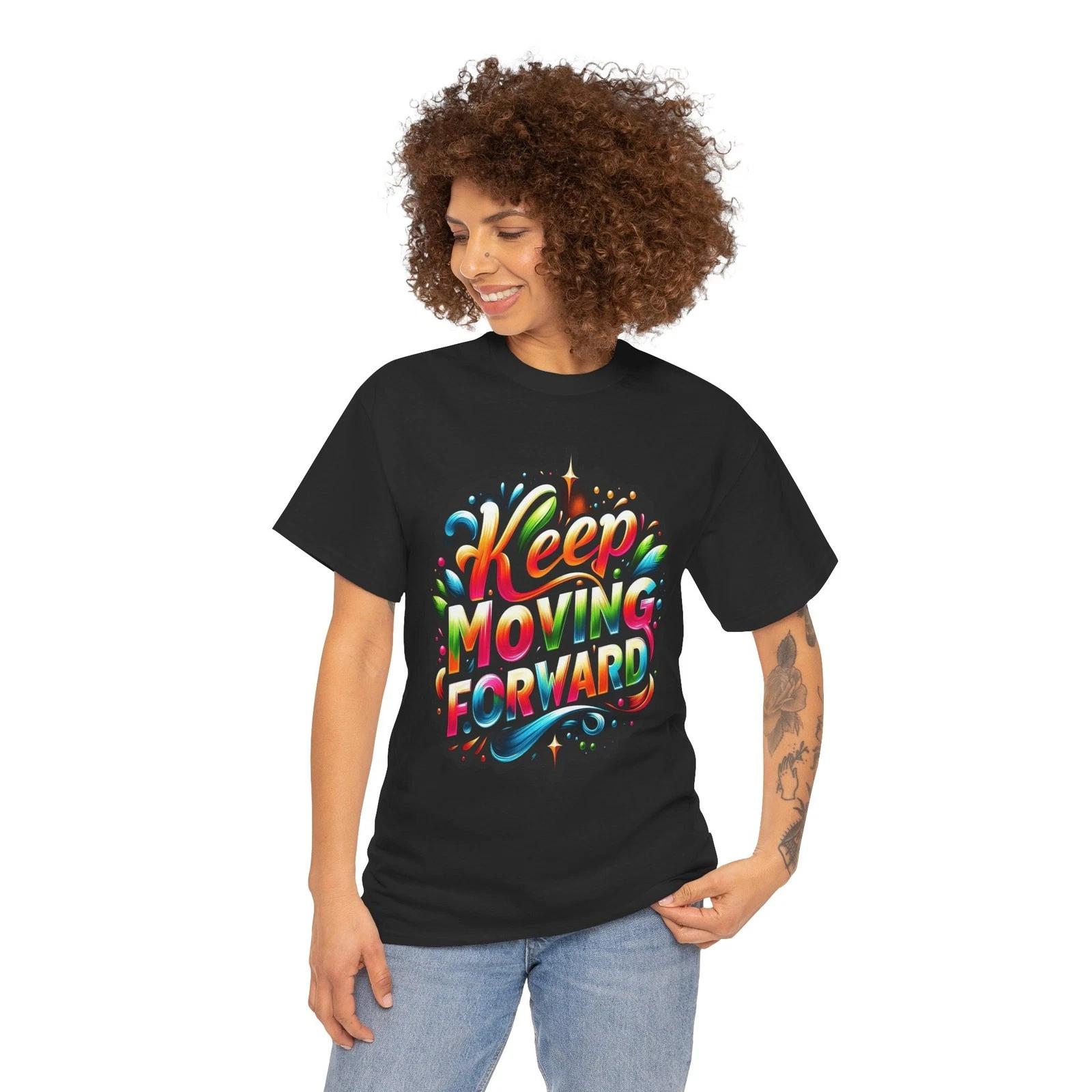 Keep Moving Forward T-Shirt | Colorful Motivational Typography Tee S