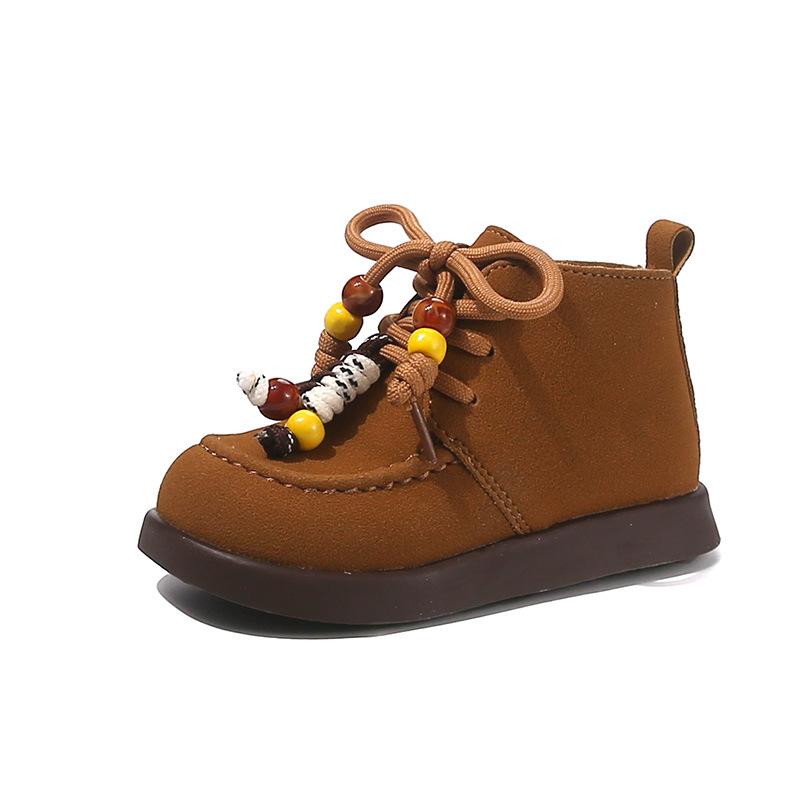 

Autumn Girls Leather Boots Soft Sole Kangaroo Shoes Fashionable Casual Baby Boots size 22