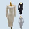 Match with Coat Pure Desire Style Knitting Dress Female Fall/Winter Slim Slim Looking Mid Length Long Length Overknee Hip-Wrapped Base Sweater Dress