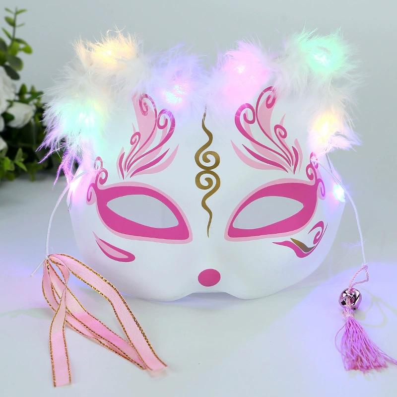 1PC Masquerade Celebration Multiple Styles Fox Mask Shining Cosplay Mask Anime Scenes Cat Mask Half Face
