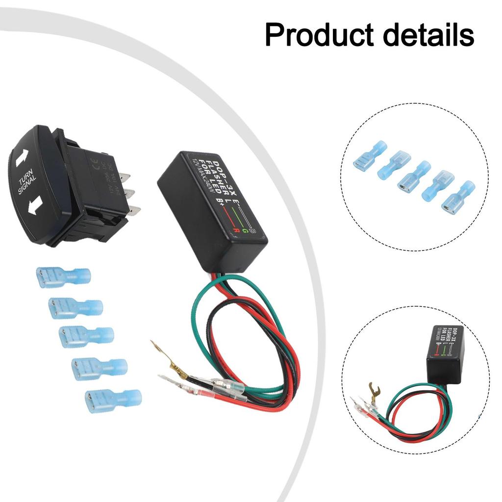 For ATVs For Cars LED Flashers Kit ATV Turn Signal Kit Enhanced Visibility Indicators Five Connectors Included