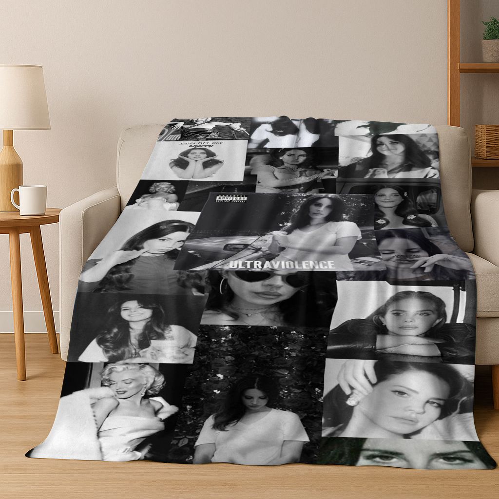 2026 Lana Del Rey Lizzy Grant Cantante Arte Coperta di Flanella, Morbida e Accogliente Coperta da Divano per Casa Camera da Letto Letto Divano Picnic Ufficio Coperta