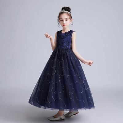 Vestidos de dama de honra, vestido para meninas, vestido longo de malha, traje de princesa, vestido de casamento à noite
