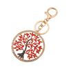 Keychain Pendant Rhinestones Inlaid Tree of Life Design Decorative Key Chain with Anti-Oxidation Lobster Clasp Backpacks Accessory