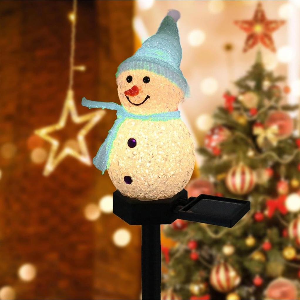 Christmas Solar Light For 4 Colors For christmas Lamp Decorative lighting Led Snowman light Garden Lights Ground plug Outdoor