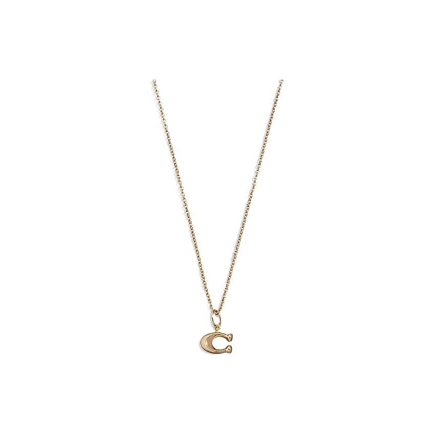 Coach Starter Pendant Necklace Women necklace Brass Gold CB442_GLD Basic Packaging-Box Not Included,F,Gold