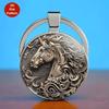 Vintage Horse Head Pattern Dome Glass Alloy Keychain Backpack Pendant Hanging Decoration Car Keyring New Year Gift