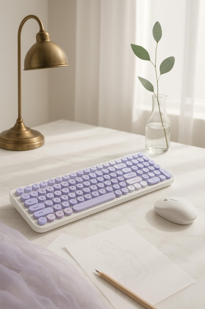 Mofii Sladká 2,4G bezdrátová sada klávesnice a myši se 104 kulatými klávesami - Kancelářská klávesnice