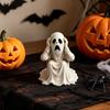 Yousheng Halloween Ghost Figurine, Scary Face Ghost Statue, Resin Spooky White Ghost Decoration for Indoor Home, Office, Desk